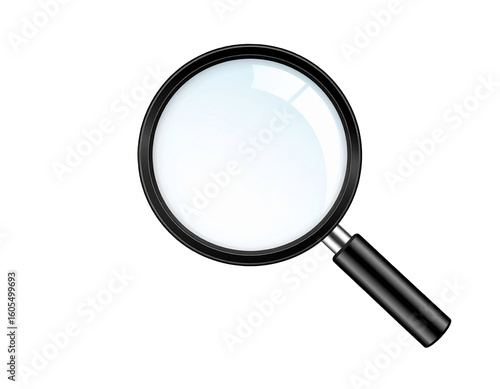 magnifying glass on white background