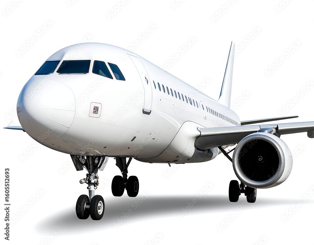 Obraz premium Commercial jetliner, front view