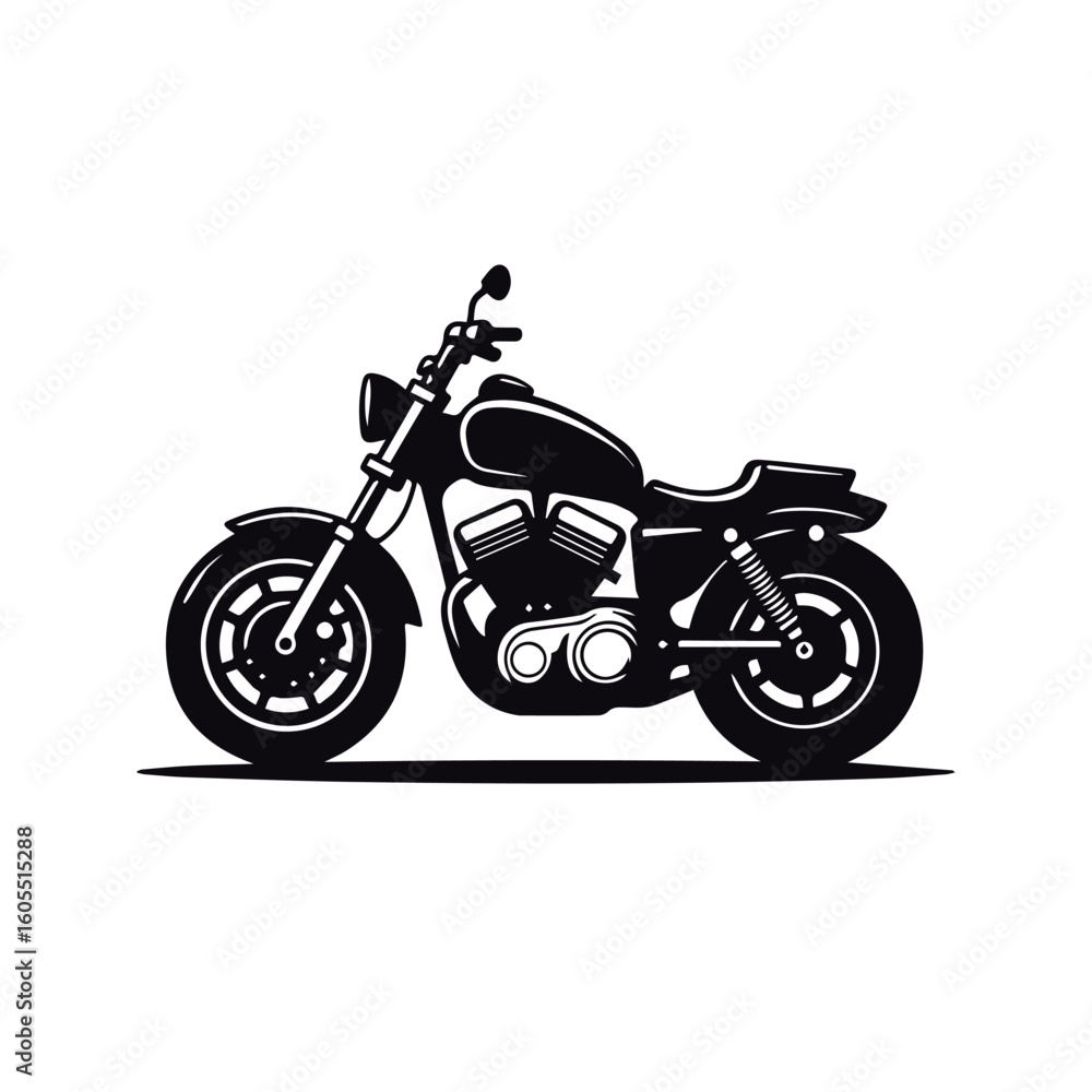 Classic Cruiser Motorcycle Vector Art Classic Cruiser Motorcycle Vector Art