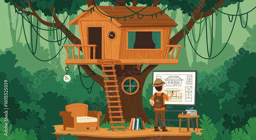 Architectural Design For A Secluded Treehouse In The Jungle
