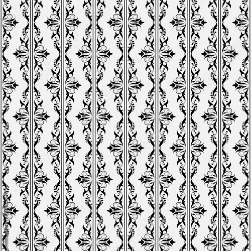 seamless botanical pattern of painted oriental motifs 