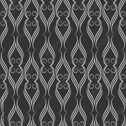 seamless botanical pattern of painted oriental motifs 