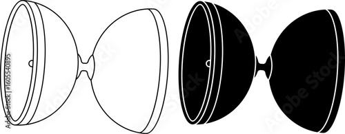 outline silhouette Diabolo icon set