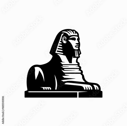 Egyptian Sphinx Silhouette – Lion Body Human Head Vector Icon