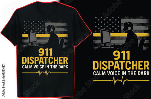 911 Dispatcher T-Shirt Design | Emergency Call Hero T-Shirt