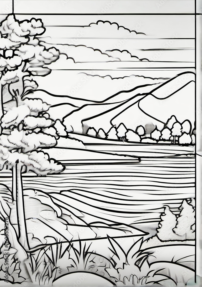 Fototapeta premium vector illustration of a farm
