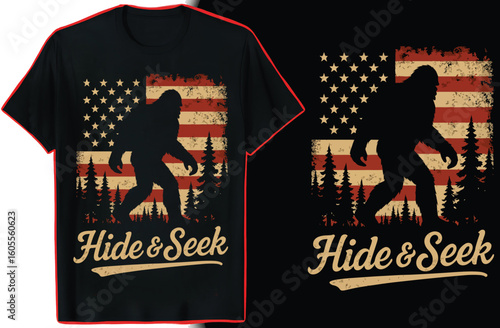 Bigfoot T-Shirt Design | Funny Sasquatch Retro Hiking Graphic
