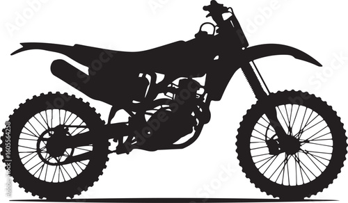 Motocross Bike Silhouette Art | Racing Vector Illustration

