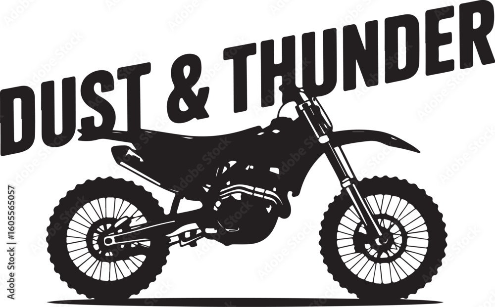 Obraz premium Dirt Bike Silhouette Vector | Black Off-Road Motorcycle Art