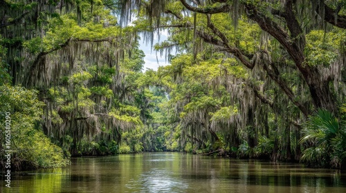 Morning view of the swamp in the morning