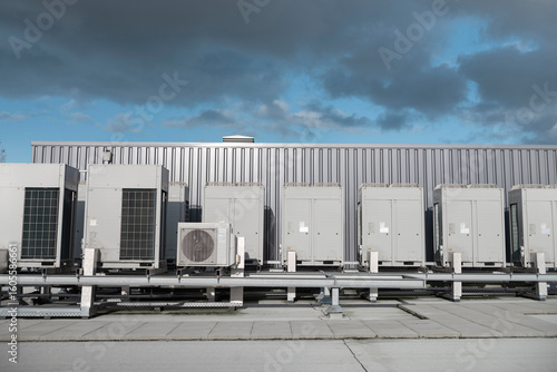 Schilderij op canvas Commercial Rooftop HVAC Units