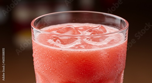 Wallpaper Mural Closeup of Refreshing Red Juice with Ice Cubes in Glass Torontodigital.ca