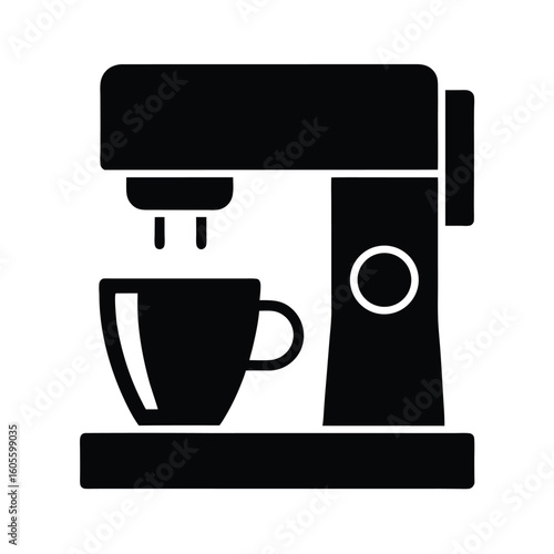 Espresso Cup And Machine Icon Vector Illustration