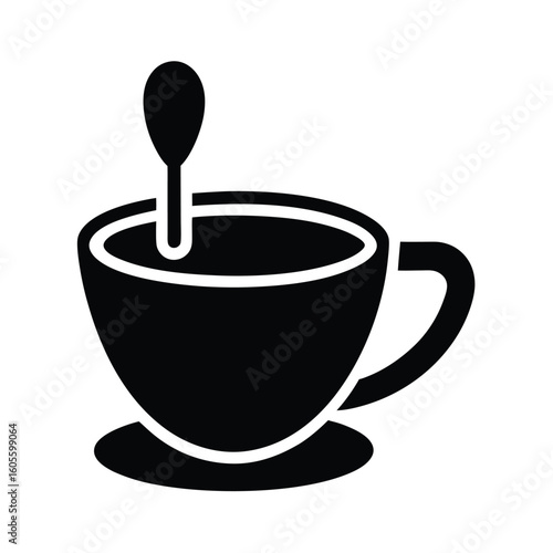Espresso Cup And Spoon Icon Vector Illustration