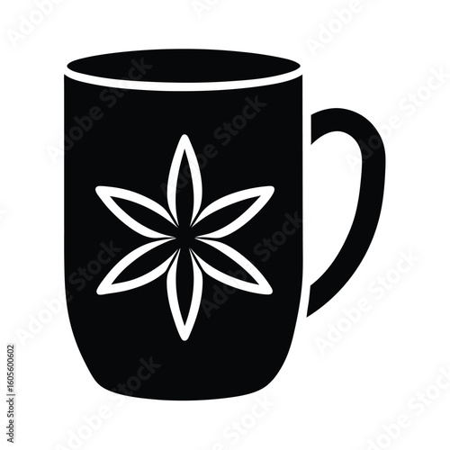Mug With Star Anise Icon Vector Illustration
