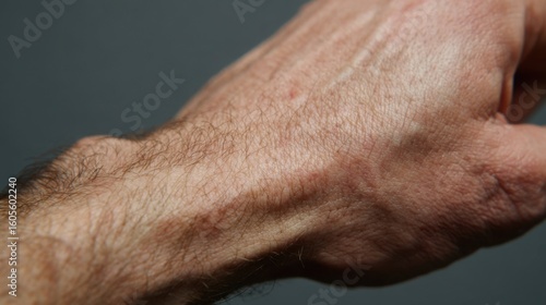 Slowmotion image of barely perceptible pulse in wrist illustrating weakened circulation during myxedema coma state.