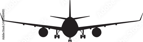 commercial jet airplane front view silhouette vector graphic for aviation and travel design projects ai eps jpeg png