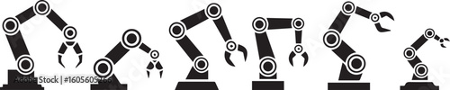 editable vector of mechanical robot arms for automated production in ai eps jpeg png for engineering presentations