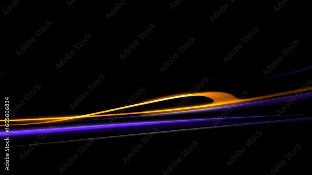 Fototapeta premium Abstract motion blur with dynamic neon lines, capturing futuristic athletic energy on dark background. 