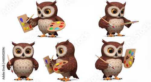 Wallpaper Mural Cartoon owl artist poses Torontodigital.ca