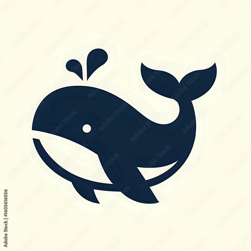 Naklejka premium Whale logo shape