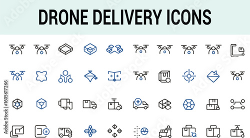 Drone Delivery Icons