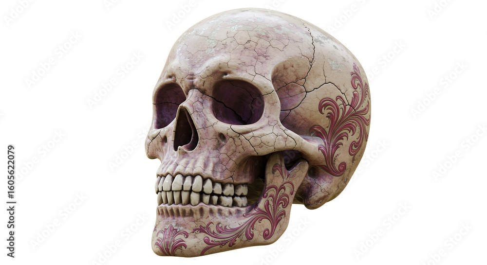 Obraz premium Ornate human skull image