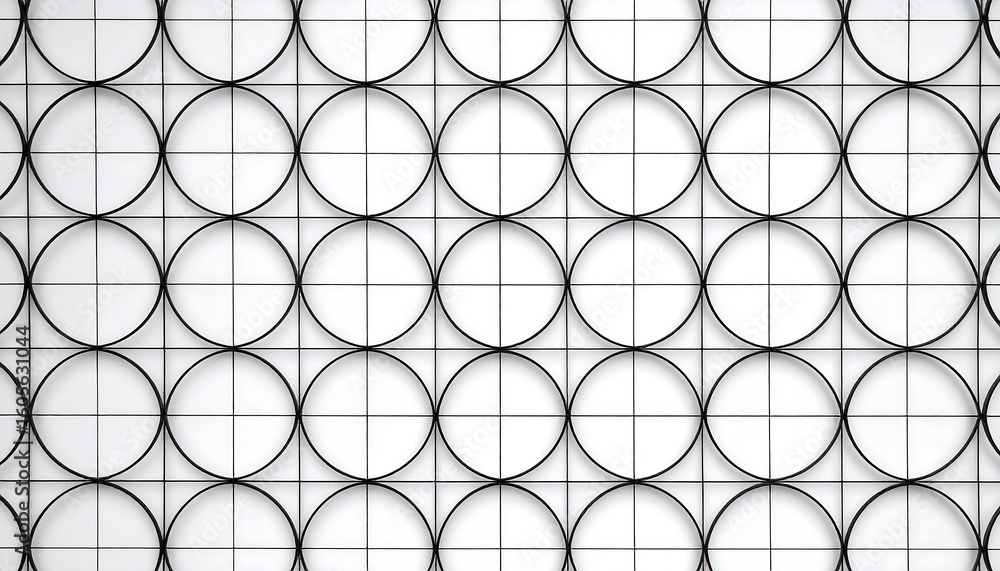 Naklejka premium Geometric circles on grid
