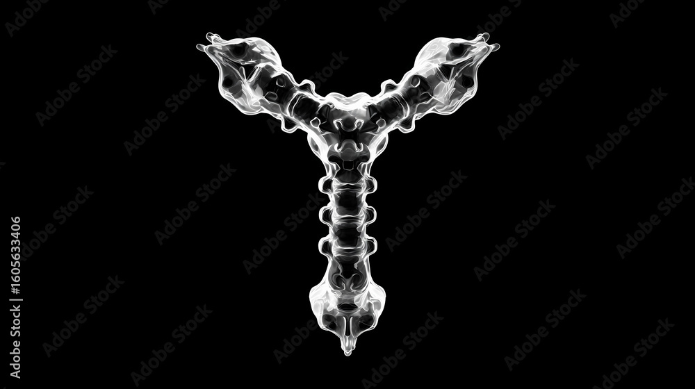 Fototapeta premium Melting vertebra chain forming negative cruciform shape