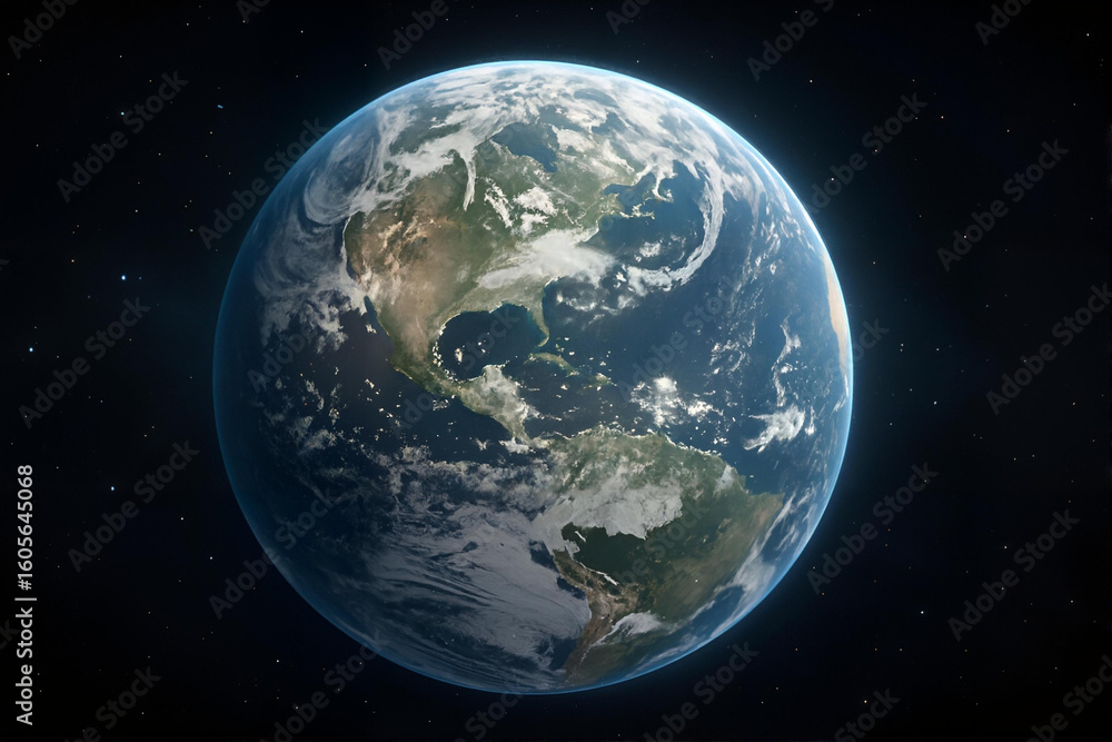 Obraz premium Earth from Space with Cloud System