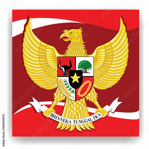 Flat pancasila day illustration with hand drawn