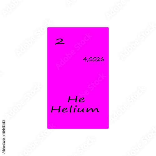 Two 2 He icon. Helium element display. Number 4 point 0026. Vector periodic table.