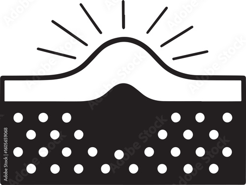 Cross section diagram of acne skin structure showing oil, bacteria, and clogged pores, highlighting skin treatment for acne acne skin problem background