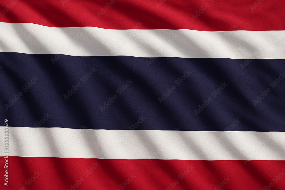 Naklejka premium Waving Thailand Flag Close-Up