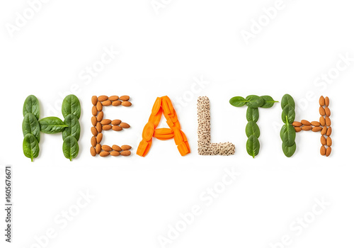 Healthy food word art,  