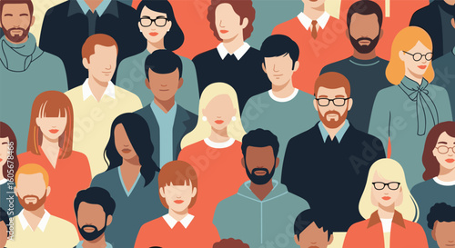 A diverse collection of people standing together in unity and cooperation