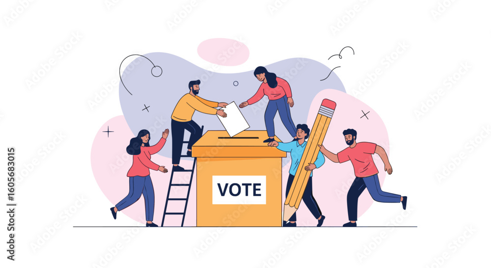 Fototapeta premium People participating in the voting process making their voices heard and decisions