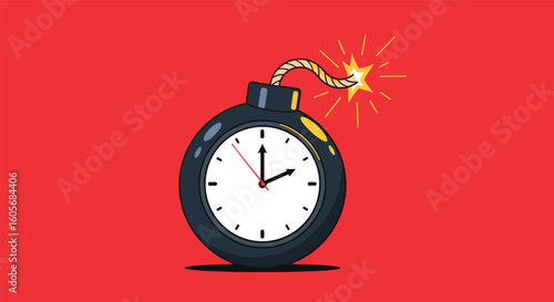 Countdown bomb clock illustrates impending doom danger urgency deadline pressure emergency critical moment
