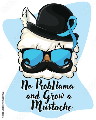 No prob llama and grow a mustache mascot