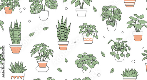 A delightful collection of potted houseplants adorning a clean white background