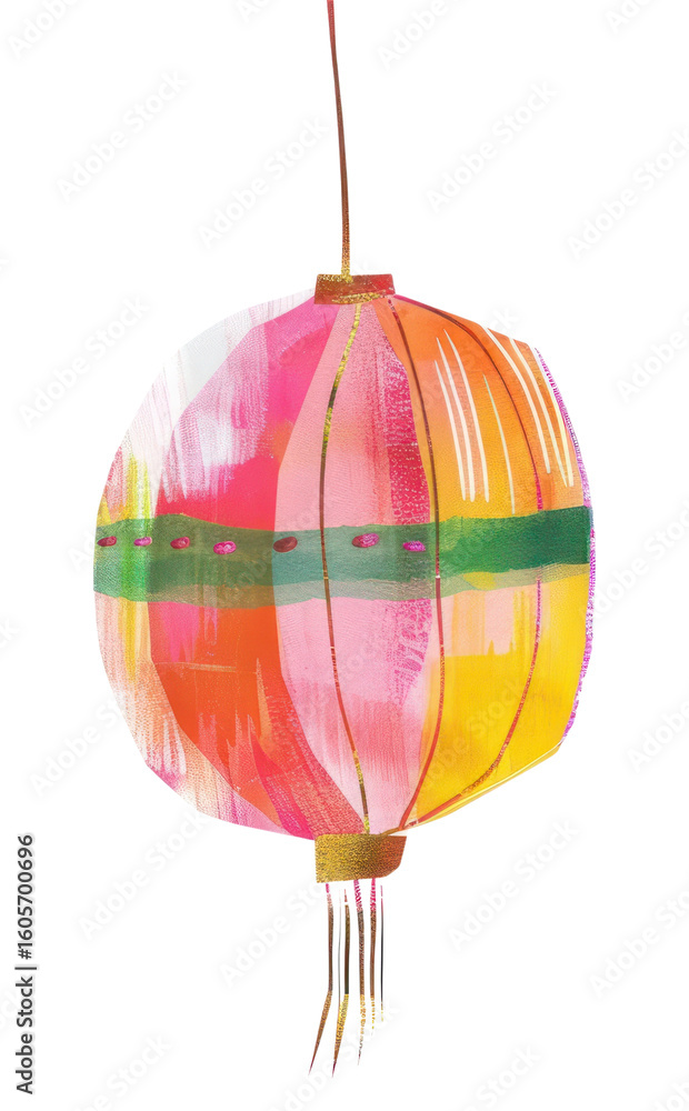 Obraz premium PNG Minimal diwali Hanging Lantern lantern hand-painted traditional.