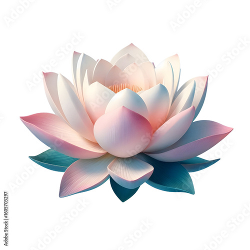 Cutout lotus flower on transparent background