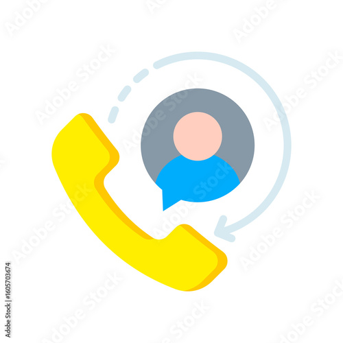 Phone flat color icon