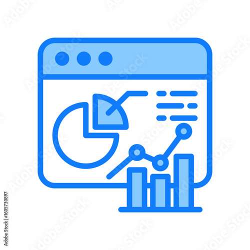 Analytics blue icon 