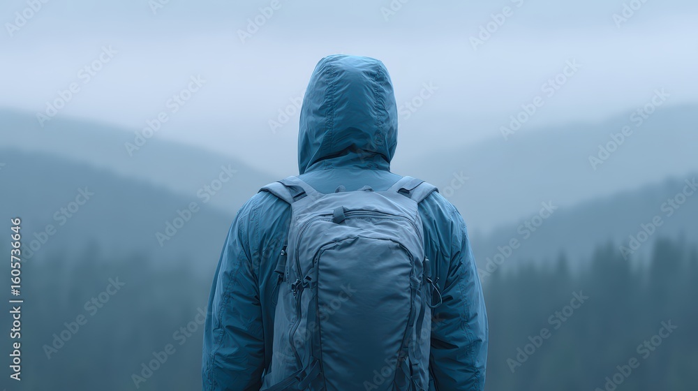 Hiker Backpacking Outdoors: Mountain View, Adventure Travel Hiker Backpacking Outdoors: Mountain View, Adventure Travel