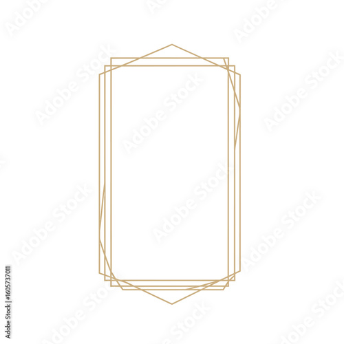 Elegant Geometric Gold Frame with Subtle Line Variations.