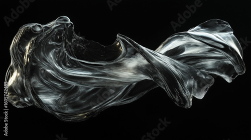 Smoke from flames or fog clouds graphic design art isolated on dark black background