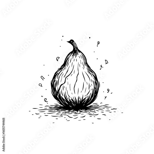 Elegant fig illustration showcasing its delicate skin and unique shape adding a touch of natural beauty