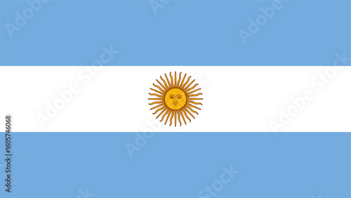 National flag of Argentina waving proudly against a blue sky
