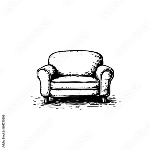 Classic armchair illustration provides cozy and inviting comfort for home furnishing decor design needs perfect illustration